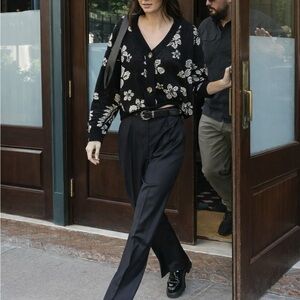 Urban Outfitters Black and White Floral Cardigan